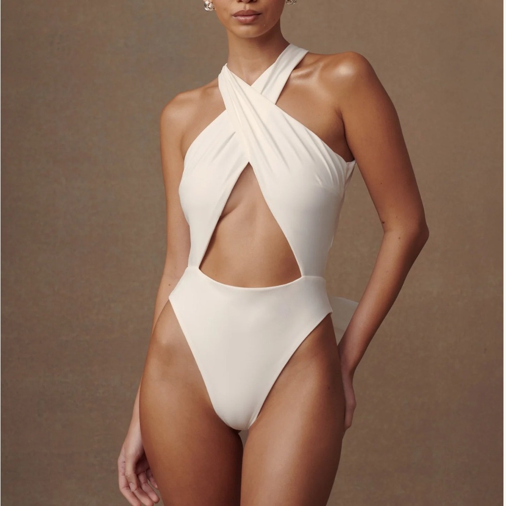 Wylla Tulle Bow One Piece - White